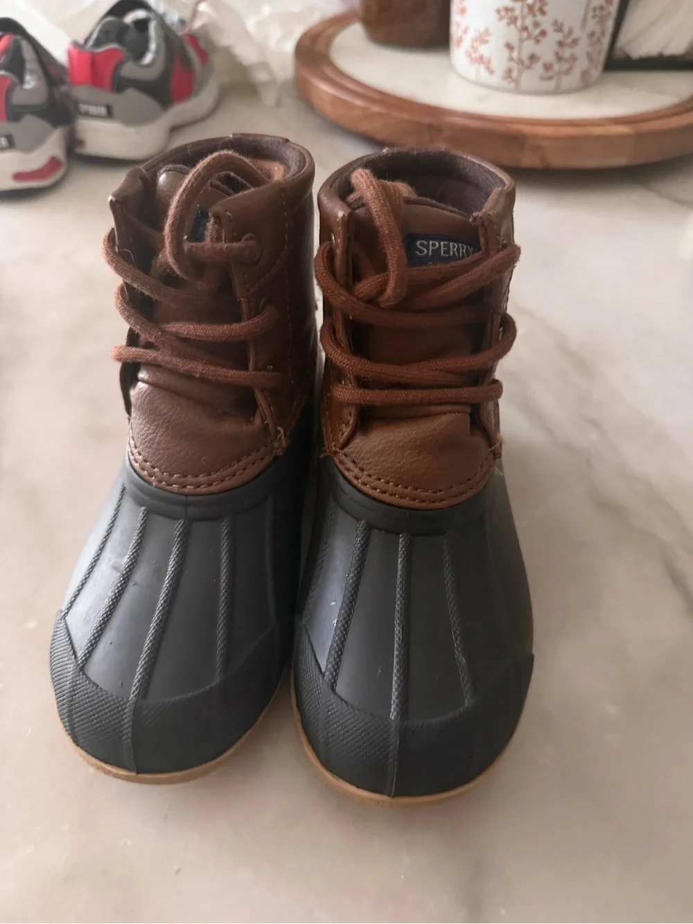 Sperry Kids Brown and Black Waterproof Duck Boots